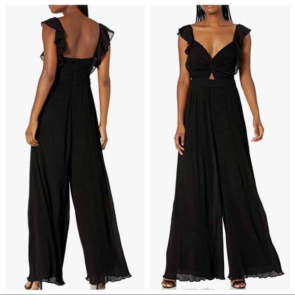 NEW ASTR the Label Black Golden Hour Wide -Leg Cutout Front Jumpsuit Siz… - Picture 2 of 15